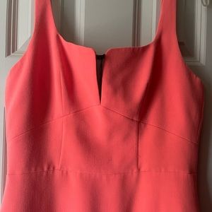 Black halo orange dress